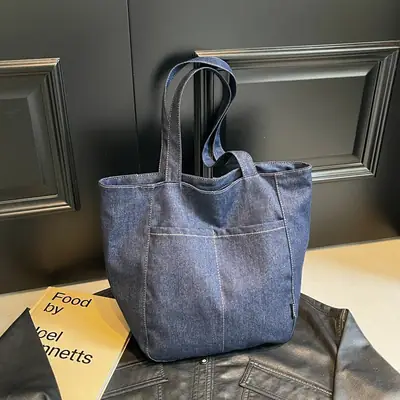 Women Denim Shoulder Bag Large Capacity 2024 New Autumn Winter