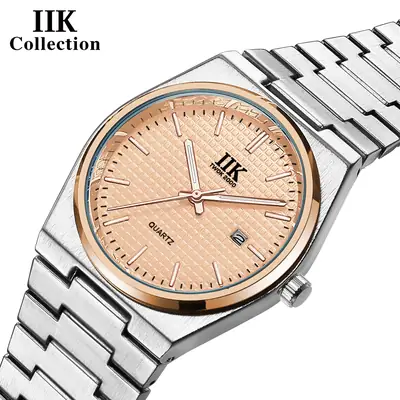 International IIK1380 Men's Quartz Watch Rose Black Blue Stainless Steel