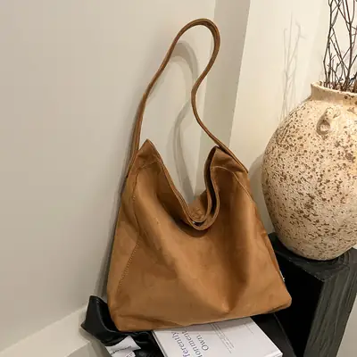 Vintage Frosted Shoulder Bag for Women 2024