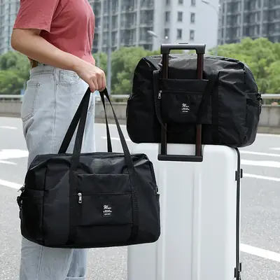 Blue Travel Duffel Bag with Sleeves & Shoulder Strap