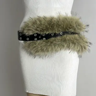 New Rabbit Fur Belt for Women Waist Cover Europe America