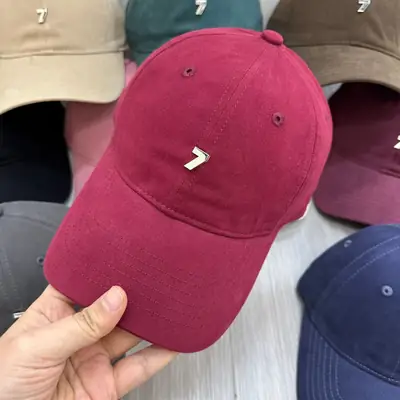 Pink Baseball Cap with Wide Brim and Metal Logo