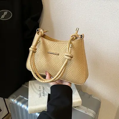 Black Textured Crossbody Bag for Women 2024