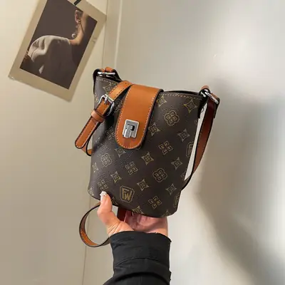 Brown Monogram Crossbody Bag for Women
