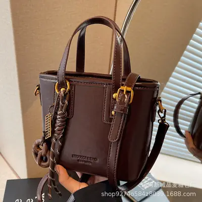 2026 Women's Square Brown Handbag with Chain Strap