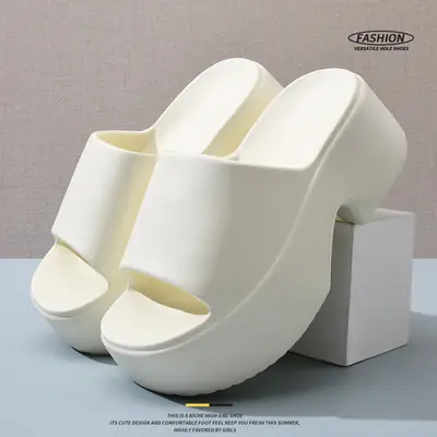 Black Thick Heel Women's EVA Sandals Summer