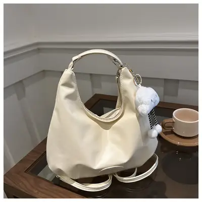 Women's Brown PU Shoulder Bag Large Capacity Lazy Casual