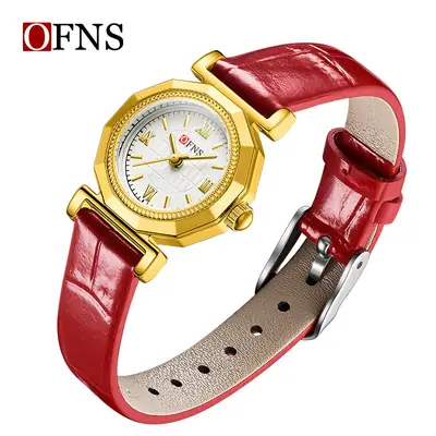 Women's Roman Scale Waterproof Quartz Watch with Black Belt