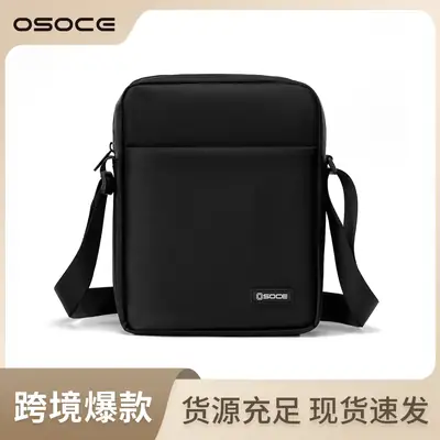 Osoce Black Large Canvas Crossbody Bag for Men Women