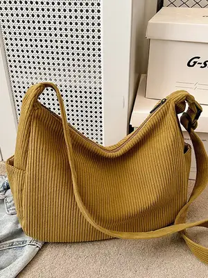 Women Crossbody Bag Black Ribbed Winter Casual 2026