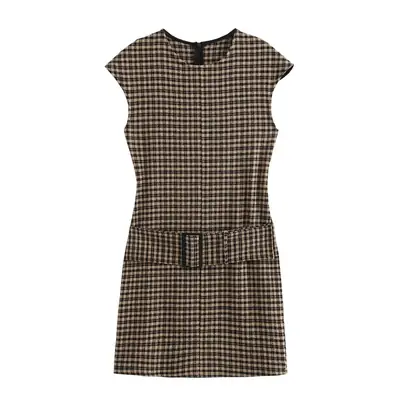 Cross-border New Round Neck Slim Fit Dress
