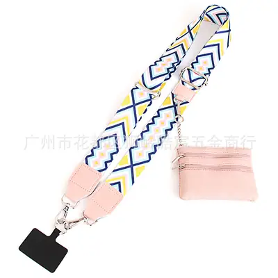 Purple Geometric Crossbody Phone Strap for Women