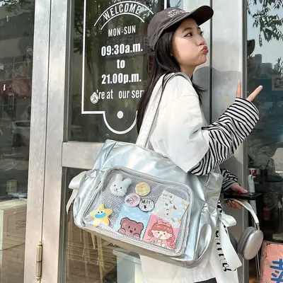Japanese Secondary Bow Pain Bag Big Food Jk Lolita Girl Shoulder Bag Ribbon Bag Student Bag