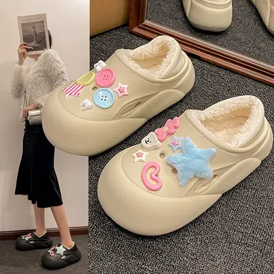 Women's Cute Plush Slip-On Shoes with Soft Sole