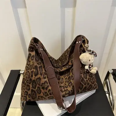 Leopard Print Women's Shoulder Crossbody Bag Large Capacity