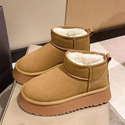 Women's Fleece-Lined Snow Boots Tan 2024