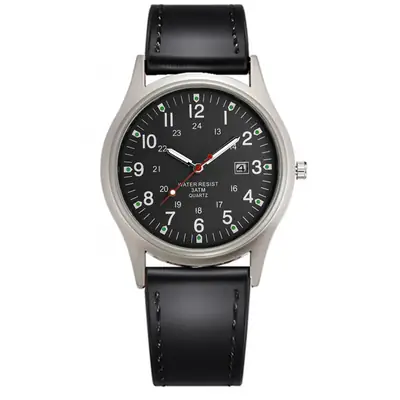 Military Style Men's Quartz Watch with Green Belt