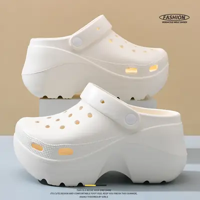 Women's White Polka Dot EVA Slip-On Clogs