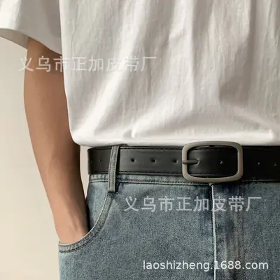 BF Square Buckle Belt for Men Women Brown Black