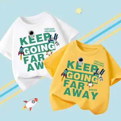 Boys Cotton Short Sleeve T-Shirt White Summer