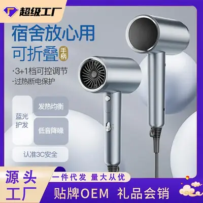 Folding Hair Dryer with 3-in-1 Filters & Low Noise