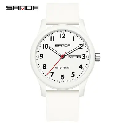 Sanda Green Quartz Student Watch for Men Women