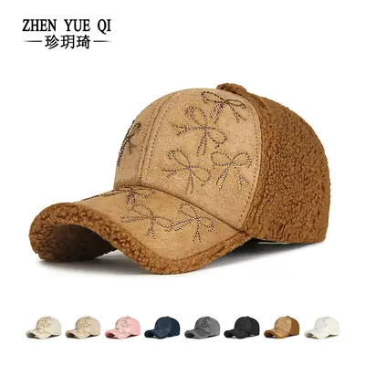 Winter Korean Style Plush Bow Cap for Girls