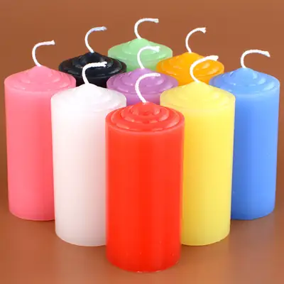 Macaron Colorful Chunky Thick Short Small Model Cylindrical Black Unscented Purple Candle Activity Layout Home Lighting