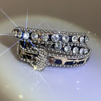 Full Diamond Rhinestone Belt with Pin Buckle