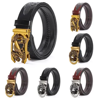 Men's Dragon Buckle Belt with Gold Plated Finish