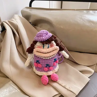 Cute Cartoon Shoulder Bag for Girls Wool Crochet