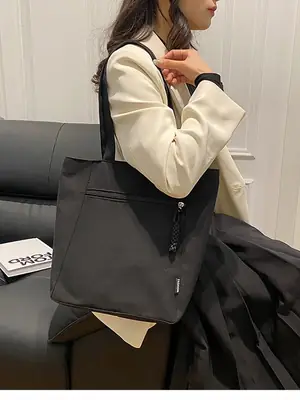 2026 Canvas Single Shoulder Tote Bag for College Students