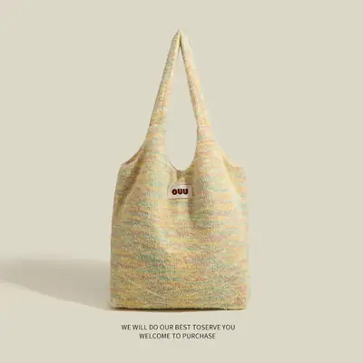 Women Plush Niche Tote Bag Winter Autumn Large Capacity