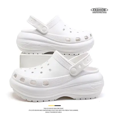 Light Wheel Cave Shoes Women's Thick Sole Increased Non-slip Breathable Baotou Drag Summer Wear Non-grinding Foot All-match Lightweight Sandals