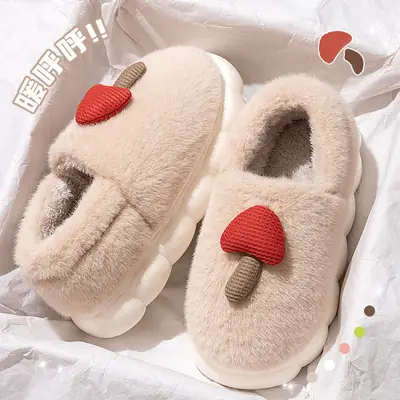 Women's Warm Fluffy Cotton Slippers Winter Cute