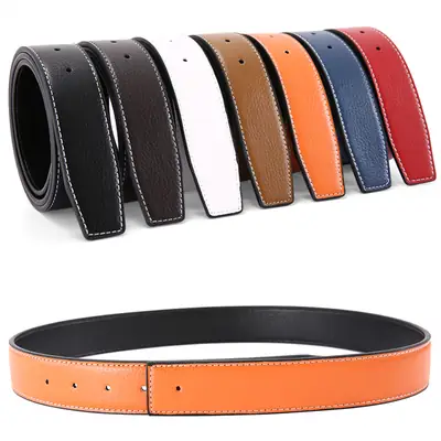 Men's Genuine Leather Belt Black Buckle Strip