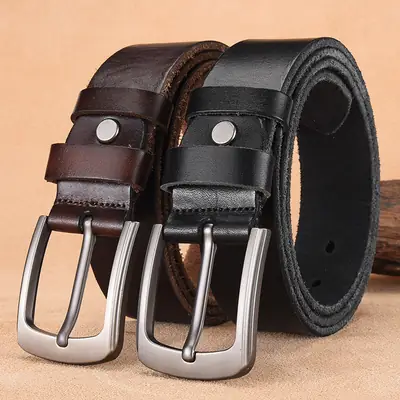 Italian Leather Belt with Silver Buckle