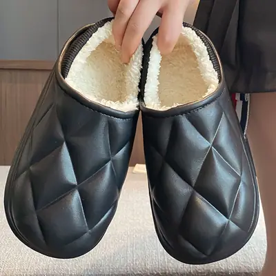 Waterproof Cotton Slippers Women's Winter Bag Heel Indoor Home Wearing Non-slip Warm Slippers for Couple Men