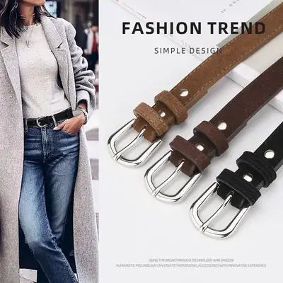 Women's Korean Style Frosted Belt with Pin Buckle