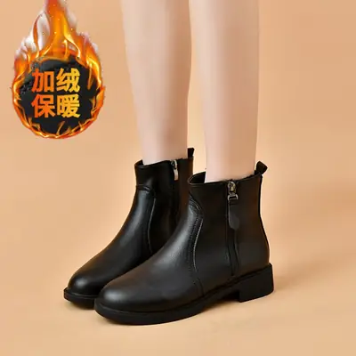 Women's Black Double Zipper Knee Boots