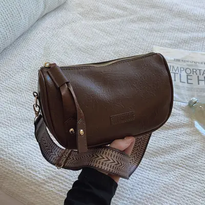 Brown Leather Crossbody Bag for Women 2026
