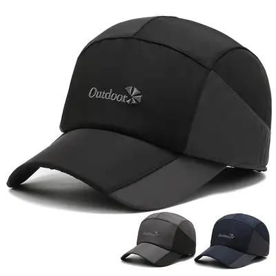 Winter Men's Black Fleece Cap with Ear Protection