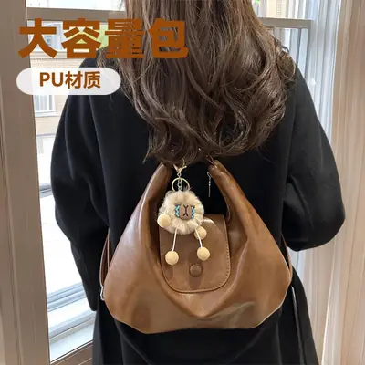Women's Black Leather Tote Bag Large Capacity Lightweight Travel Backpack
