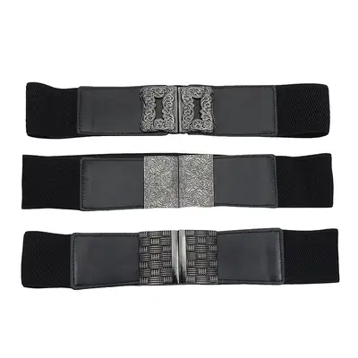 Women's Black Waist Belt with Decorative Seal
