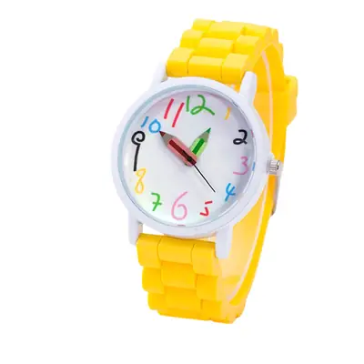 Cute Cartoon Color Digital Pencil Student Watch Women's Watch