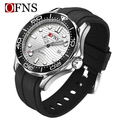 Oufanni Blue Quartz Men's Watch with Calendar