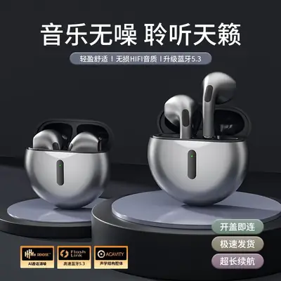 J6Pro New Wireless Tws Bluetooth Headset Classy Half-Ear Noise Reduction Headset with Super Long Battery Life for All Models