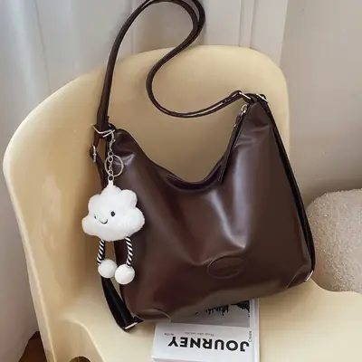 Brown Korean Style Underarm Tote Bag for Women