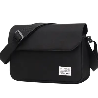 Black Lightweight Crossbody Bag for Men Women