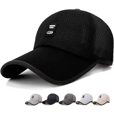 Men's Grey Waffle Cap with Net Back